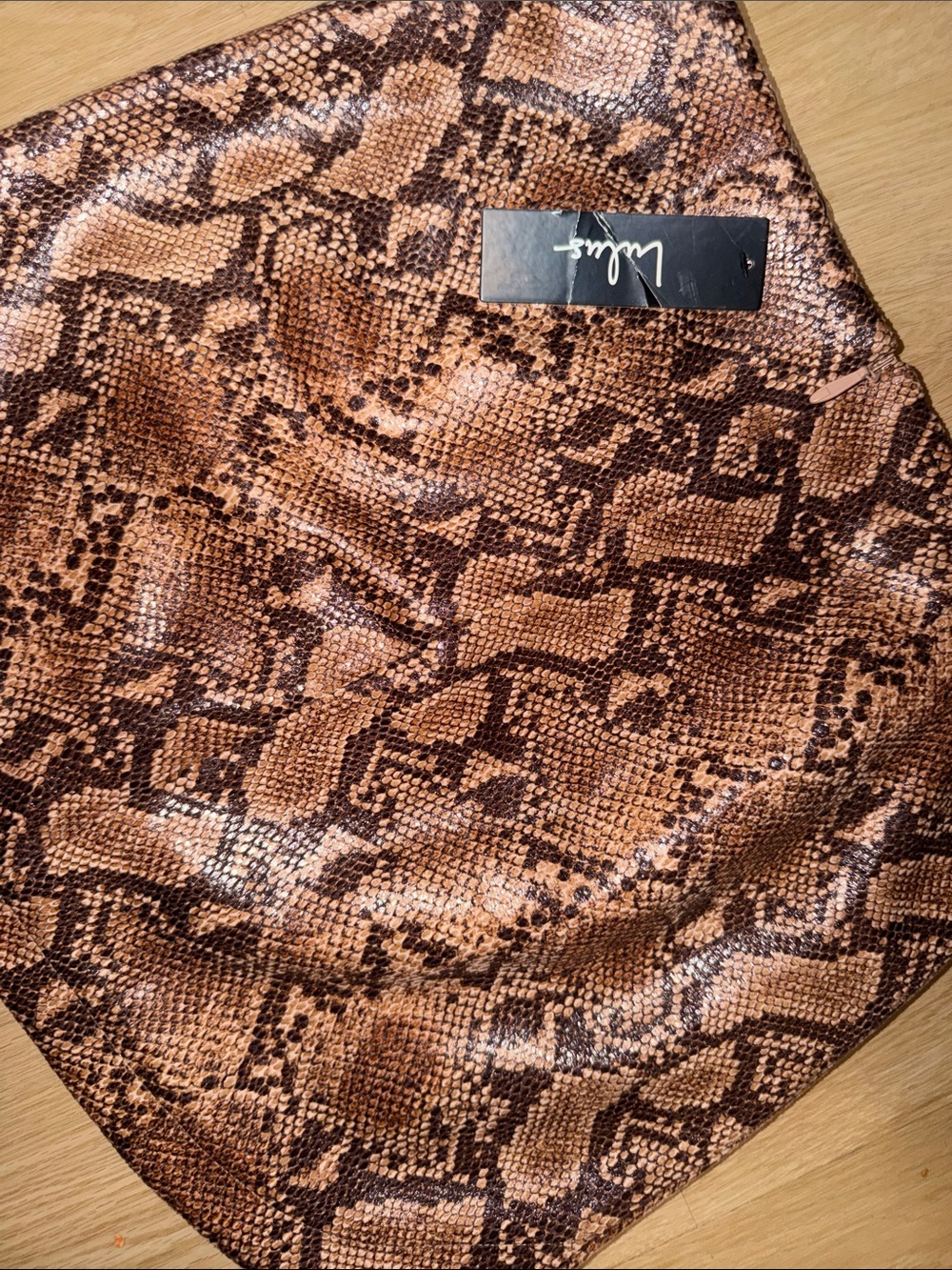 Lulu's Brown Snake-Print Faux Leather Mini Skirt - Picture 3 of 4